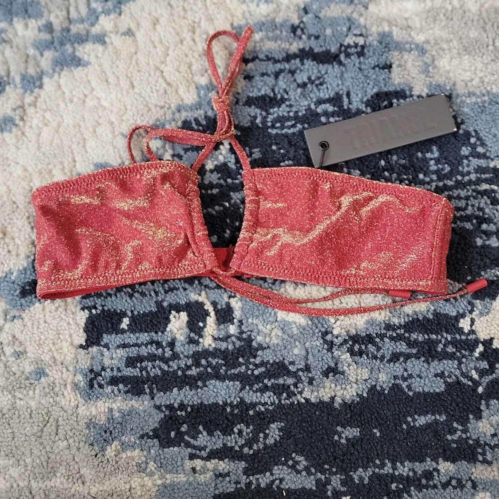 triangl swimwear Shimmery Red Gold Bikini Top